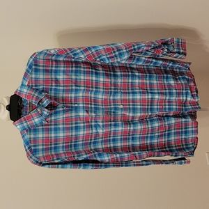 Men's DANIEL CREMIEUX Cotton/Lyocell/Linen plaid L/S button down shirt - Large